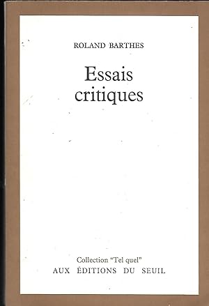 Seller image for Essais critiques for sale by LES TEMPS MODERNES