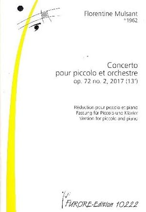 Bild des Verkufers fr Concerto op.72,2 pour piccolo et orchestrefr Piccoloflte und Klavier zum Verkauf von AHA-BUCH GmbH