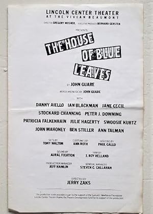 Seller image for House of Blue Leaves, the (playbill) for sale by DR Fine Arts