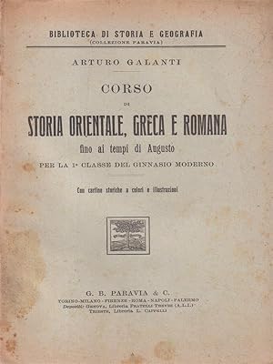 Bild des Verkufers fr Corso di Storia orientale, greca e romana zum Verkauf von Librodifaccia