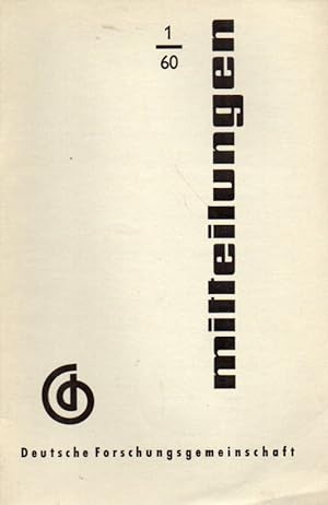 Mitteilungen der Deutschen Forschungsgemeinschaft Heft 1/1959 und