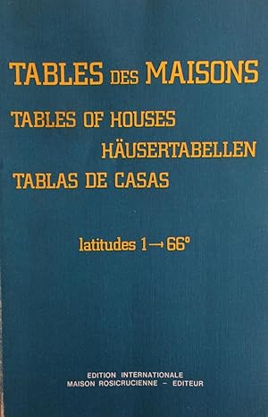 Tables des maisons : Placidus Latitude 1 --> 66° (english, français, deutsch, espanol)