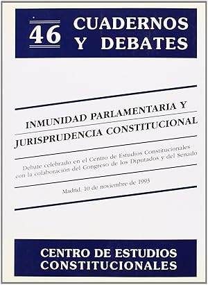 Seller image for Inmunidad parlamentaria y jurisprudencia constitucional for sale by Imosver