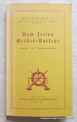 Bild des Verkufers fr Vom freien Geistesverkehr. Prefreiheit, Censur, Buchhandel und Nachdruck. Nachdruck des Beitrags von 1814 aus "Nemesis", 2. Band. Mit Nachwort herausgegeben von Reinhard Dchting. Heidelberg, Carl Winter, 1990. Mit Titelbild. 3 Bl., Faksimile der S. 212-334, 15 S. Or.-Kart. (ISBN 3533043622). zum Verkauf von Jrgen Patzer