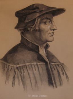 Portrait of Huldreich Zwingli. First edition.