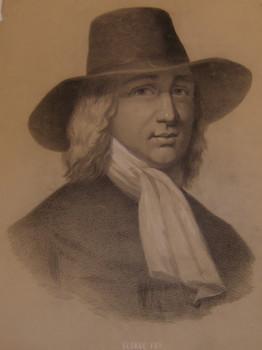 Portrait of George Fox. First edition.