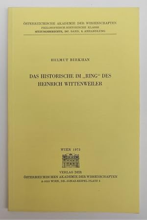 Bild des Verkufers fr Das Historische im "Ring" des Heinrich Wittenweiler. zum Verkauf von Der Buchfreund