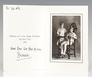 Princess Diana Signed Christmas Card.