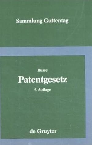 Immagine del venditore per Patentgesetz : vom 5.5.1936 in der Fassung der Bekanntmachung vom 16.12.1980 ; unter Bercksichtigung des europischen Patentbereinkommens, des Gemeinschaftspatentbereinkommens und des Patentzusammenarbeitsvertrags mit Patentgebhrengesetz, Gebrauchsmustergesetz und Gesetz ber den Schutz der Topographien von Halbleitererzeugnissen, Gesetz ber Arbeitnehmererfindungen und Gesetz ber internationale Patentbereinkommen ; Kommentar. begr. von Rudolf Busse. Fortgefhrt und bearb. von Alfred Keukenschrijver . / Sammlung Guttentag venduto da NEPO UG