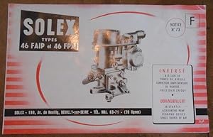 Solex Types 46 FAIP et 46 FPAI Inversé Bistarter Pompe de Reprise Correcteur Complémentaire de Ri...