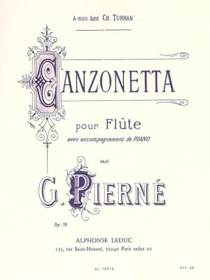 Seller image for PIERNE G. - Canzonetta Op,19 para Flauta y Piano (Petiot) for sale by Mega Music