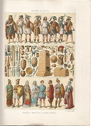 Bild des Verkufers fr LAMINA 18112: Trajes y armas de la Edad Antigua zum Verkauf von EL BOLETIN