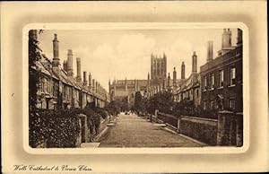 Seller image for Passepartout Ansichtskarte / Postkarte Wells Somerset, Cathedral and Vicars Close for sale by akpool GmbH