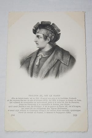 Image du vendeur pour PHILIPPE III LE HARDI PORTRAIT CPA VELIN R1919 HISTOIRE FRANCE MONOGRAPHIE mis en vente par Librairie RAIMOND