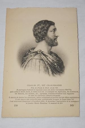 Image du vendeur pour CHARLEMAGNE CHARLES Ier PORTRAIT CPA VELIN R1911 HISTOIRE FRANCE MONOGRAPHIE mis en vente par Librairie RAIMOND