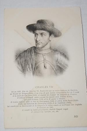 Image du vendeur pour CHARLES VII PORTRAIT CPA VELIN R1910 HISTOIRE FRANCE MONOGRAPHIE mis en vente par Librairie RAIMOND