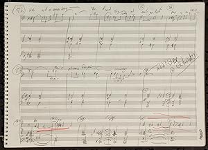 Pastime. A song cycle for baritone and orchestra. Autograph working manuscript. 2006