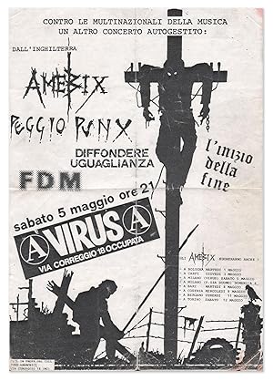 A Poster for a 1984 Amebix Show in Milan, Italy