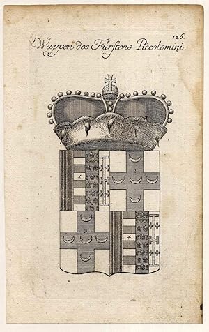 Wappen des Fürstens Piccolomini. Kupferstich.