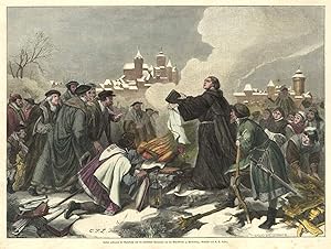 Luther verbrennt am 10.12.1520 öffentlich die päpstliche Bannbulle und die kirchlichen Gesetzbüch...