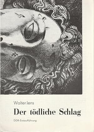 Bild des Verkufers fr Programmheft Walter Jens DER TDLICHE SCHLAG Premiere 28. November 1987 Studio 74 Kunsthalle Spielzeit 1987 / 88 zum Verkauf von Programmhefte24 Schauspiel und Musiktheater der letzten 150 Jahre