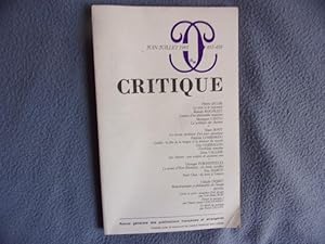 Critique juin-juillet 1985 n° 457-458