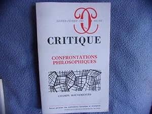 Revue Critique n° 464-465 confrontations philosophiques-
