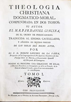 Imagen del vendedor de THEOLOGIA CHRISTIANA DOGMATICO-MORAL COMPENDIADA EN DOS TOMOS a la venta por Chaco 4ever Books