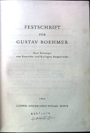 Festschrift für Gustav Boehmer. Über Wissen und Glauben im Kampf um das Rechtsgesetz.