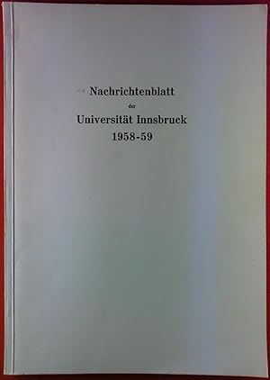 Image du vendeur pour Nachrichtenblatt der Universitt Innsbruck 1958-59 mis en vente par biblion2