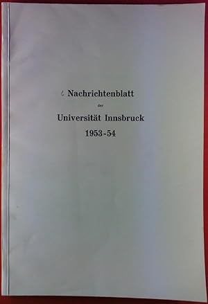 Bild des Verkufers fr Nachrichtenblatt der Universitt Innsbruck 1953-54 zum Verkauf von biblion2