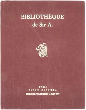 Bibliothèque de Sir A. Livres anciens. Exemplaires imprimés sur peau de vélin Reliures aux armes...