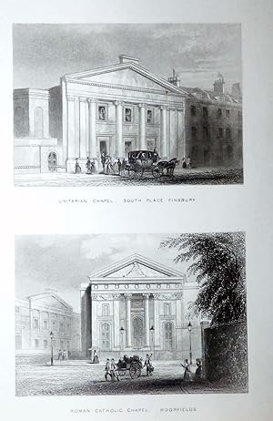 Imagen del vendedor de UNITARIAN CHAPEL, South Place, Finsbury and ROMAN CATHOLIC CHAPEL, Moorfields a la venta por Portman Rare Books