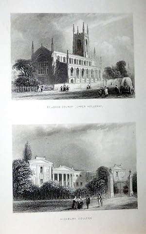 Imagen del vendedor de ST. JOHN'S CHURCH, Upper Holloway and HIGHBURY COLLEGE a la venta por Portman Rare Books