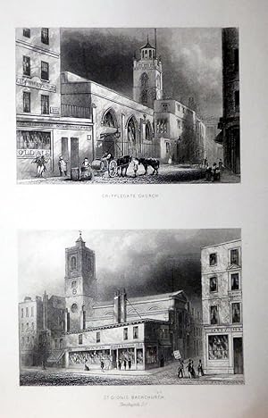 Imagen del vendedor de CRIPLEGATE CHURCH and ST. DIONIS BACKCHURCH, Fenchurch Street a la venta por Portman Rare Books