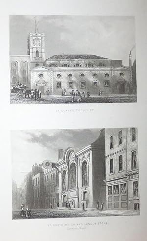 Imagen del vendedor de ST. OLAVE'S, Tooley Street and ST. SWITHEN'S CHURCH AND LONDON STONE, Cannon Street a la venta por Portman Rare Books