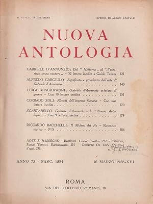 Bild des Verkufers fr Nuova antologia anno 73 16 marzo 1938 zum Verkauf von Librodifaccia