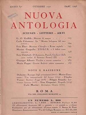 Seller image for Nuova antologia Scienze, lettere, arti. Ottobre 1950 for sale by Librodifaccia