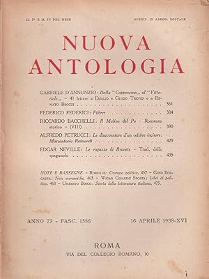 Bild des Verkufers fr Nuova antologia anno 73 16 aprile 1938 zum Verkauf von Librodifaccia