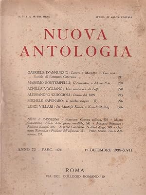 Bild des Verkufers fr Nuova antologia anno 73 1 dicembre 1938 zum Verkauf von Librodifaccia