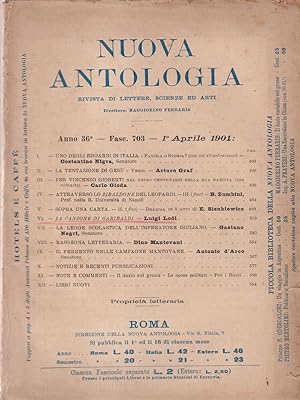 Seller image for Nuova antologia rivista di lettere scienze ed arti 1 aprile 1901 for sale by Librodifaccia