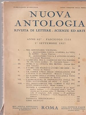 Seller image for Nuova antologia Lettere, scienze ed arti 1 settembre 1927 for sale by Librodifaccia