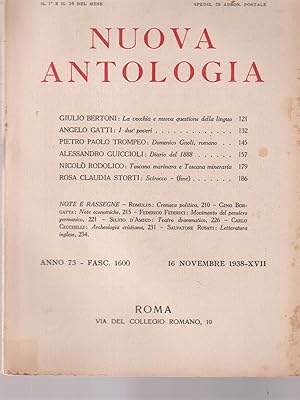 Bild des Verkufers fr Nuova antologia anno 73 16 novembre 1938 zum Verkauf von Librodifaccia