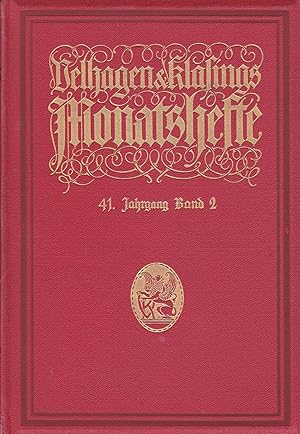 Bild des Verkufers fr 41. Jahrgang 1926/1927. 2. Band. Heft 7-12., zum Verkauf von Antiquariat Kastanienhof