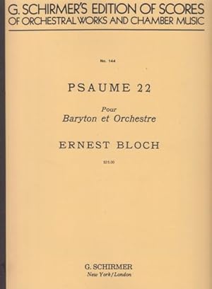 Psaume 22 for Baritone and Orchestra - Study Score