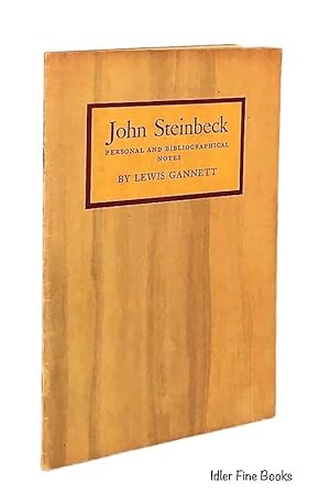 Seller image for John Steinbeck: Personal and Bibliographical Notes for sale by Idler Fine Books
