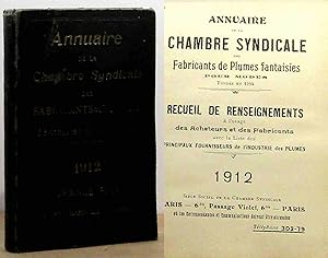 Image du vendeur pour ANNUAIRE DE LA CHAMBRE SYNDICALE DES FABRICANTS DE PLUMES FANTAISIES POUR MODES - 1912 mis en vente par Livres 113