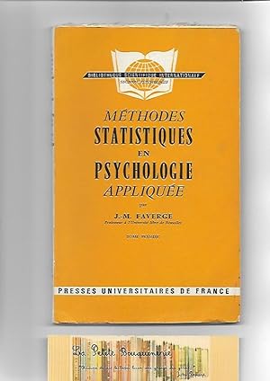 Image du vendeur pour Mthodes statistiques en psychologie applique Tome 1 mis en vente par La Petite Bouquinerie