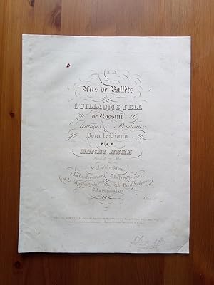 Immagine del venditore per Six airs de ballets de Guillaume Tell de Rossini, arrangs en rondeaux pour le piano. N3. La Tyrolienne. venduto da Flix ALBA MALZIEU