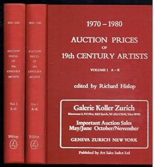 Bild des Verkufers fr 1970-1980 Auction Prices of 19th Century Artists. Volume I A-K. Volume II L-Z zum Verkauf von Sonnets And Symphonies